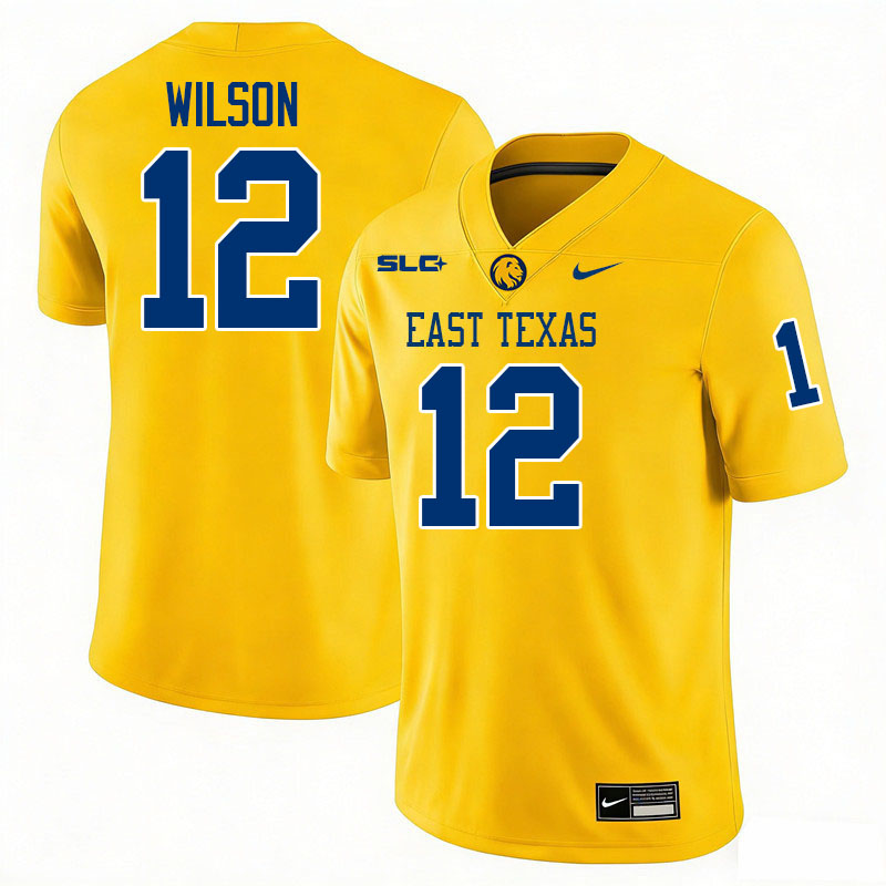 East Texas A&M Lions #12 Wade Wilson College Football Jerseys,Uniforms-Gold